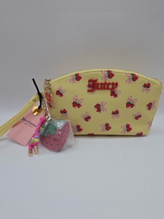 Juicy Couture Handbags - Juicy Couture Yellow Strawberry Print Kids Wristlet with Charm